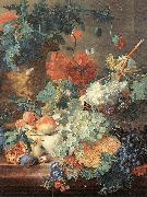 HUYSUM, Jan van Fruit and Flowers s oil on canvas